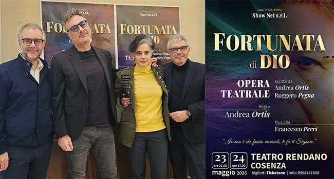 Presentata a Cosenza l’Opera teatrale “Fortunata di Dio”, sulla vita della “Serva di Dio” Natuzza Evolo, il 23 e 24 maggio 2026 al Teatro Rendano. 