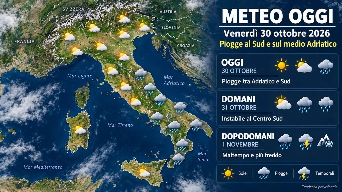 Meteo Halloween instabile soprattutto al Centro Sud