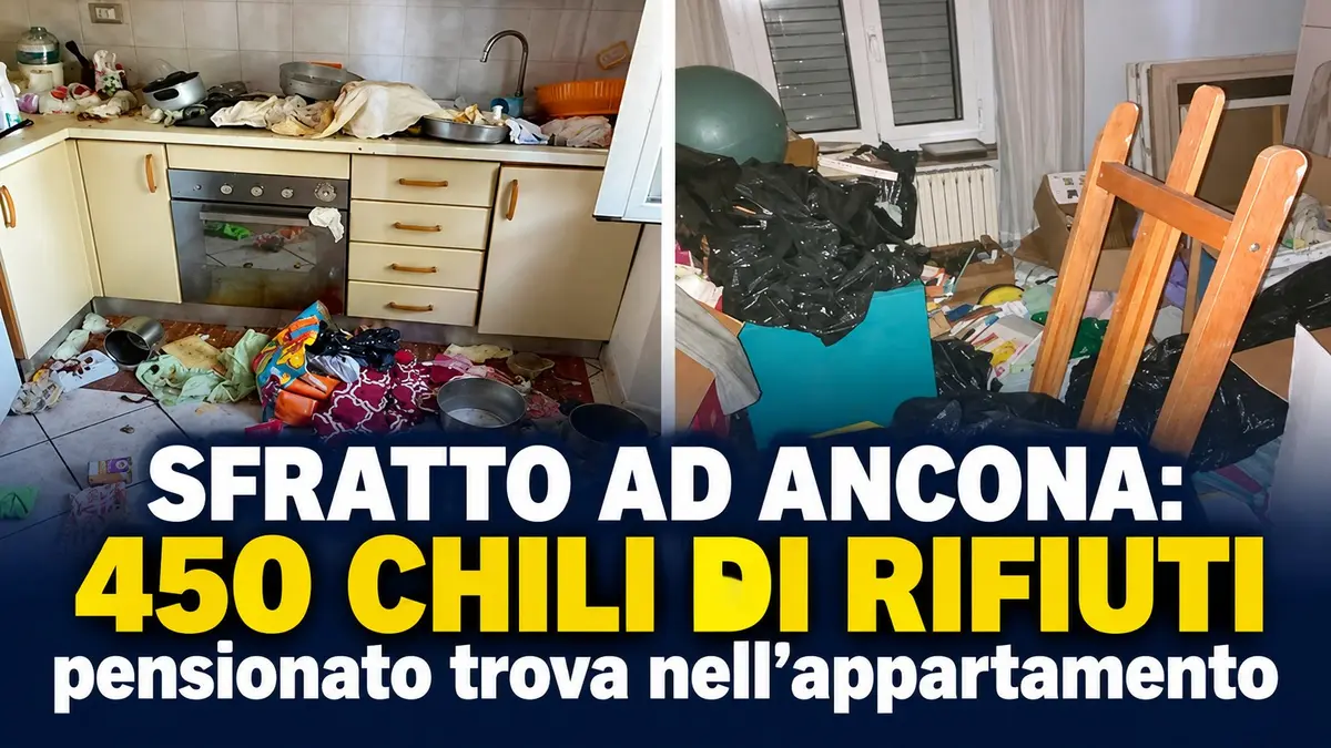 Sfratto ad Ancona: pensionato trova 450 chili di rifiuti nell'appartamento