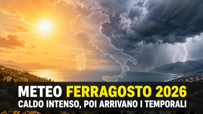 Meteo Ferragosto 2026, caldo intenso sull’Italia ma dopo il weekend cresce il rischio temporali