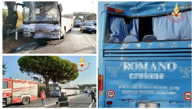 Incidente sulla SS106 a Simeri Crichi: scontro tra due autobus con studenti, feriti lievi e traffico rallentato