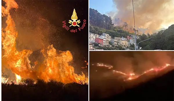 Incendio a Gizzeria oggi, maxi rogo in contrada Destro: cinque Canadair in azione e interventi senza sosta dei Vigili del Fuoco