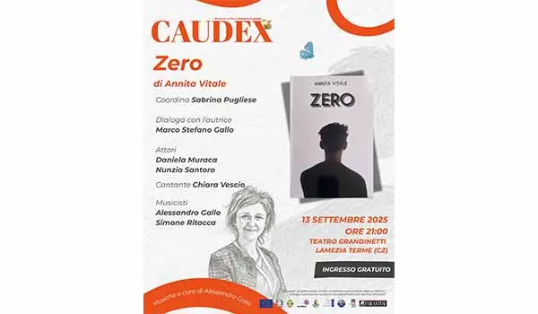 Lamezia, al via Festival “Caudex – Visioni Letterarie”: il 13 settembre con “Zero” di Annita Vitale