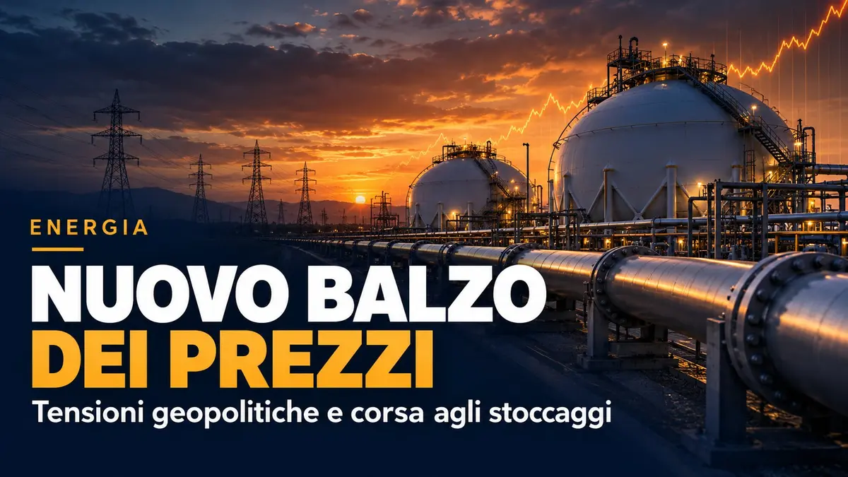 Energia, nuovo balzo dei prezzi tra tensioni geopolitiche e corsa agli stoccaggi