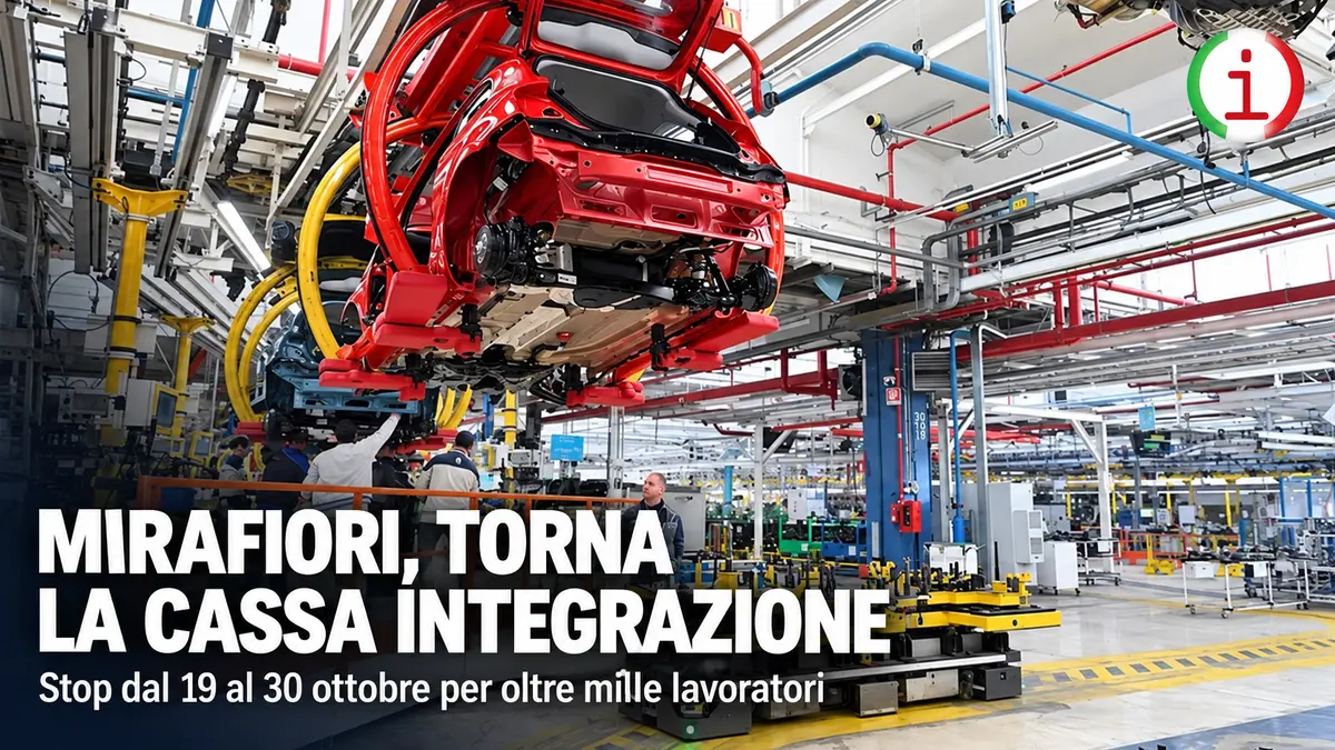 Stellantis Mirafiori, nuova cassa integrazione a ottobre per oltre mille lavoratori