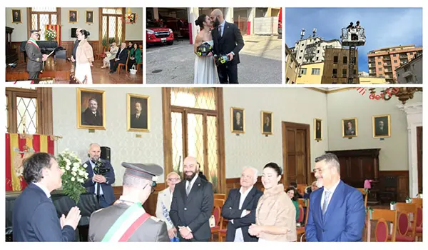 Fabio e Sara, un amore in fiamme: i due Vvf  uniti in matrimonio nel giorno di San Valentino (Foto)