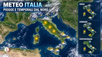 Meteo Italia, perturbazione atlantica in arrivo: piogge e temporali dal Nord verso il Centro-Sud