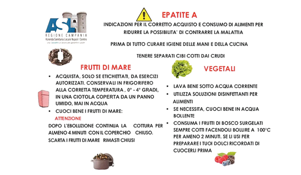 Epatite A a Napoli emergenza sanitaria e stop ai frutti di mare crudi