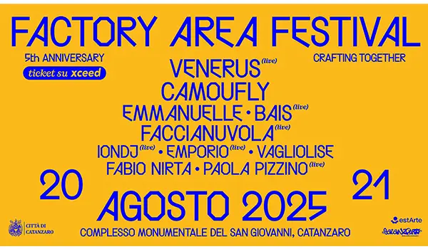 Factory Area, tutto pronto per la quinta edizione: il programma completo