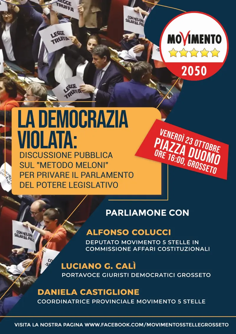 La "democrazia violata", Montecitorio fa tappa in Maremma con l'on. Alfonso Colucci e Giuristi Democratici