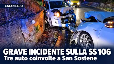 Violento incidente sulla SS 106 a San Sostene tre auto coinvolte e feriti
