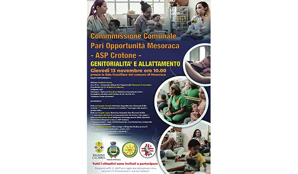 Genitorialità e Allattamento a Mesoraca: l’ASP Crotone promuove la SAM 2025