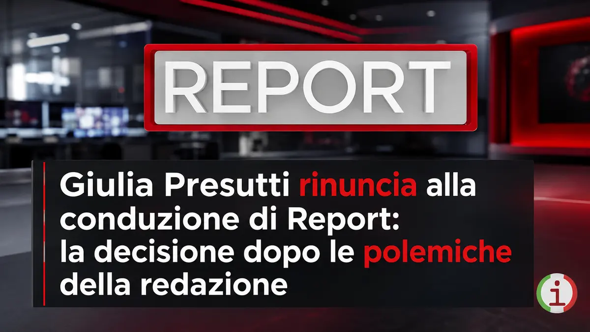 Giulia Presutti rinuncia alla conduzione di Report: la decisione dopo le polemiche della redazione