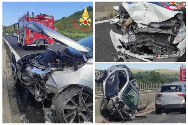 SS280, doppio incidente nel Catanzarese: otto feriti, conducente incastrato estratto dai Vvf