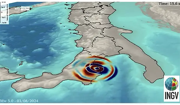 Terremoto in Calabria: il video dell'INGV mostra la propagazione delle onde sismiche (Video)