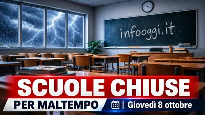 Scuole chiuse domani 8 ottobre per maltempo ecco quali sono i comuni interessati