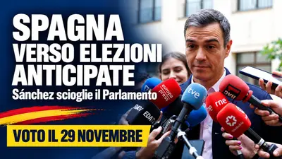 Spagna verso elezioni anticipate: Sánchez scioglie il Parlamento e chiama il voto per il 29 novembre