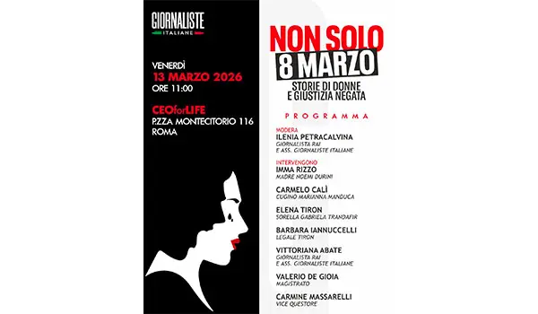 Donne: a Roma l’incontro “Non Solo 8 Marzo – storie di donne e giustizia negata”