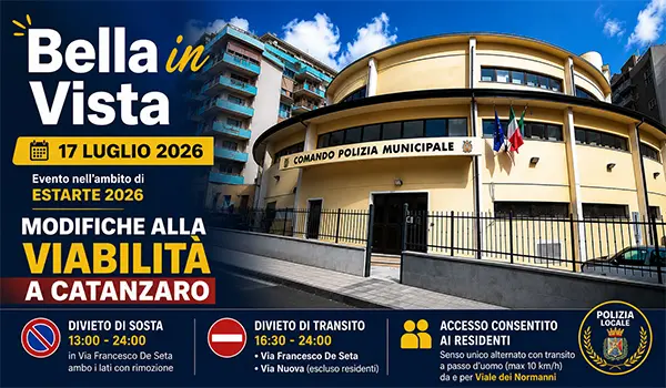 "Bella in Vista" a Catanzaro, cambia la viabilità: tutte le modifiche al traffico per il 17 luglio