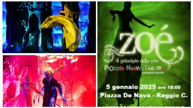 Si chiude il Natale a Reggio Calabria: domani sera lo spettacolare “Zoe’, il Principio della Vita” in Piazza de Nava, lunedi’ Dolcenera in Piazza Italia