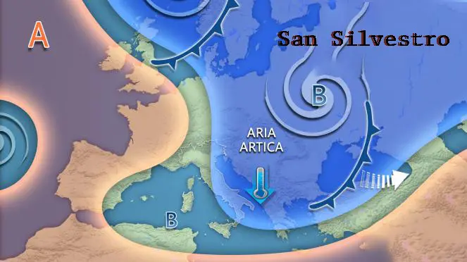 Meteo Capodanno 2026: irruzione di aria artica sull’Italia, gelo e calo termico tra San Silvestro e 1° gennaio