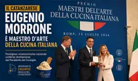 Il catanzarese Eugenio Morrone riceve da Giorgia Meloni il titolo di Maestro d’Arte della Cucina Italiana. Video
