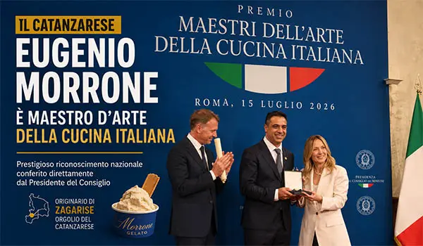 Il catanzarese Eugenio Morrone riceve da Giorgia Meloni il titolo di Maestro d’Arte della Cucina Italiana. Video