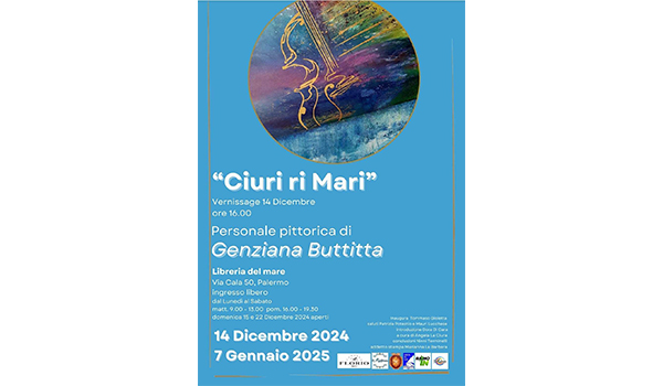 Alla Libreria del Mare di Palermo la personale pittorica “Ciuri ri Mari” di Genziana Buttitta. Dal 14 dicembre al 7 gennaio