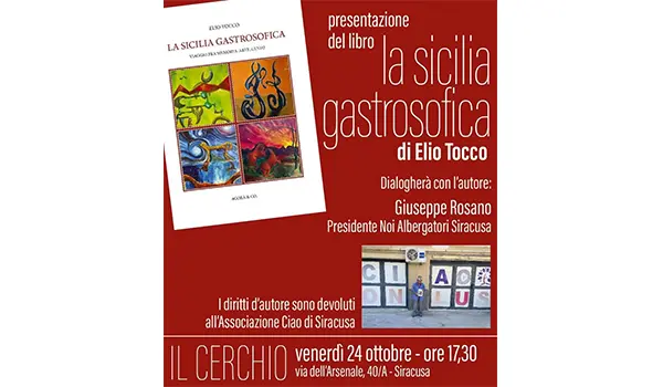 Il presidente di Noi albergatori Siracusa domani dialogherà con Elio Tocco, autore del libro “La Sicilia gastrosofica”