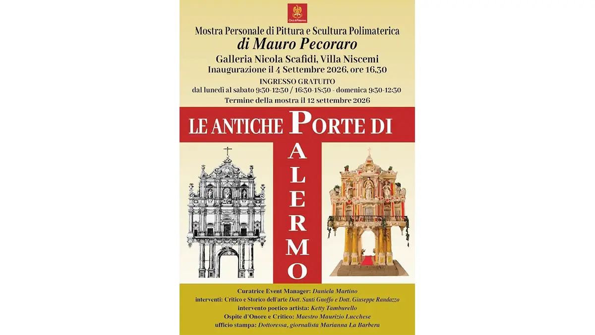 “Le antiche Porte di Palermo”: a Villa Niscemi la personale di pittura e scultura di Mauro Pecoraro