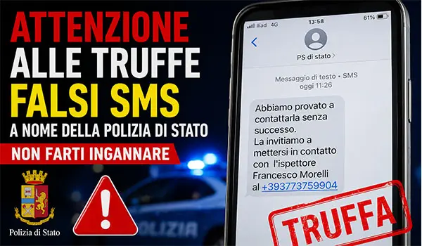 Falsi SMS a nome della Polizia di Stato: nuova truffa segnalata