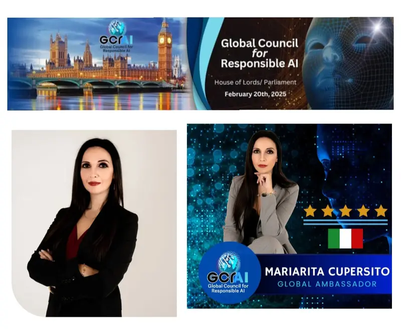 Mariarita Cupersito invitata alla Camera dei Lord di Londra in qualità di Ambasciatrice per l'Italia al Global Council for Responsible AI