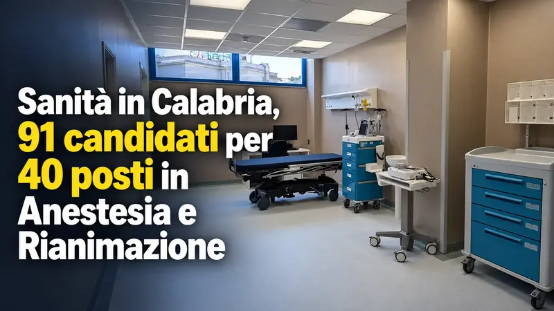 Sanità in Calabria, 91 candidati per 40 posti in Anestesia e Rianimazione
