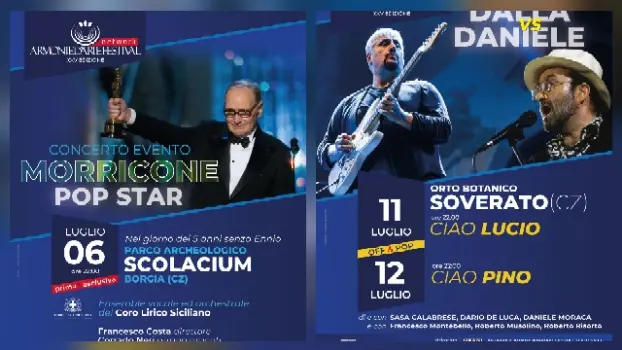 Al via domenica 6 luglio “Armonie d’Arte” XXV edizione con la celebrazione di un “Insolito” Morricone