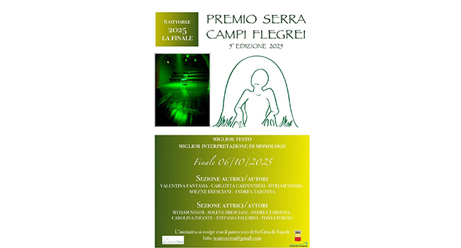 Quinto Premio “Serra-Campi Flegrei”. Finale il 6 ottobre 