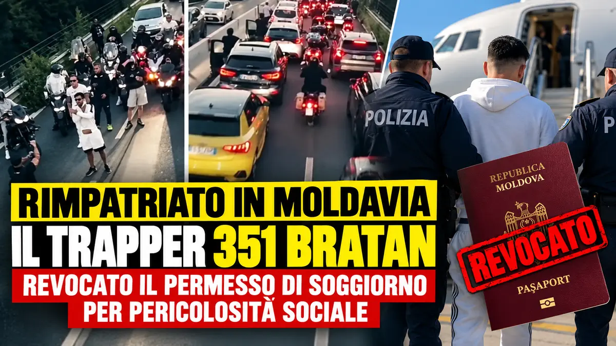 Rimpatriato in Moldavia il trapper 351 Bratan: revocato il permesso di soggiorno per pericolosità sociale