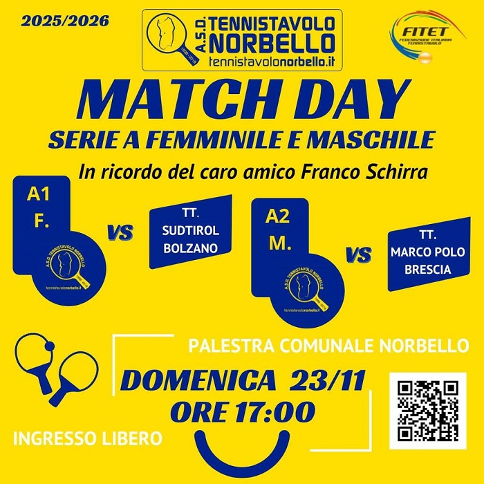 Tennistavolo Norbello: la partita doppia del 23 novembre incombe