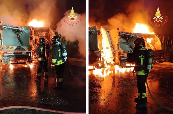 Tropea, incendio devasta 10 automezzi: in fiamme scuolabus e mezzi per la raccolta rifiuti
