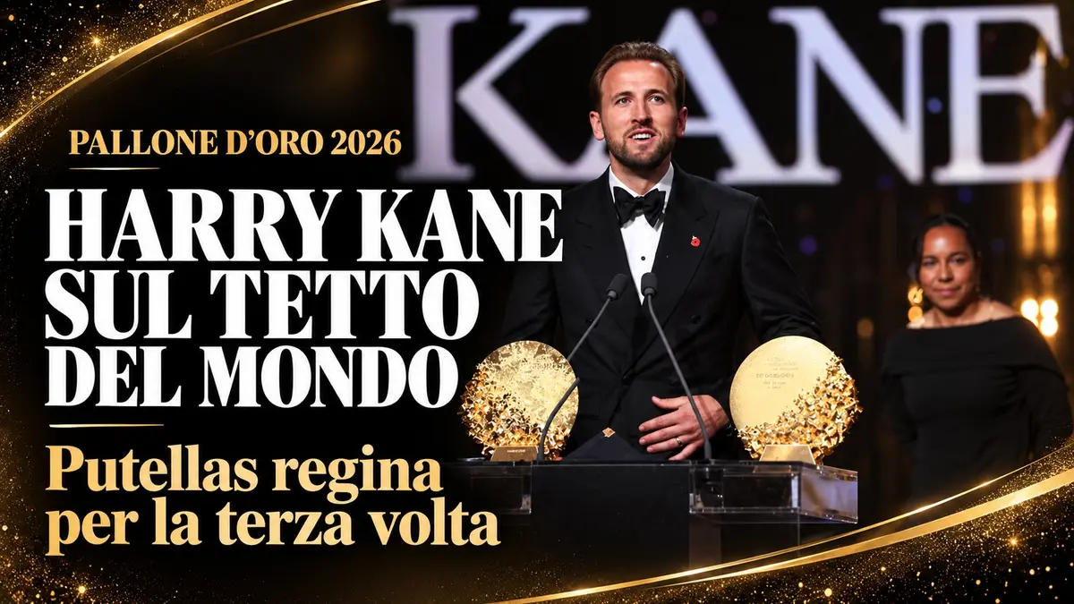 Pallone d'Oro 2026, Harry Kane sul tetto del mondo. Putellas regina del calcio femminile per la terza volta