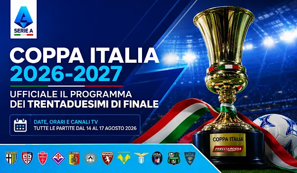 Coppa Italia 2026-2027, ecco date e orari dei trentaduesimi di finale