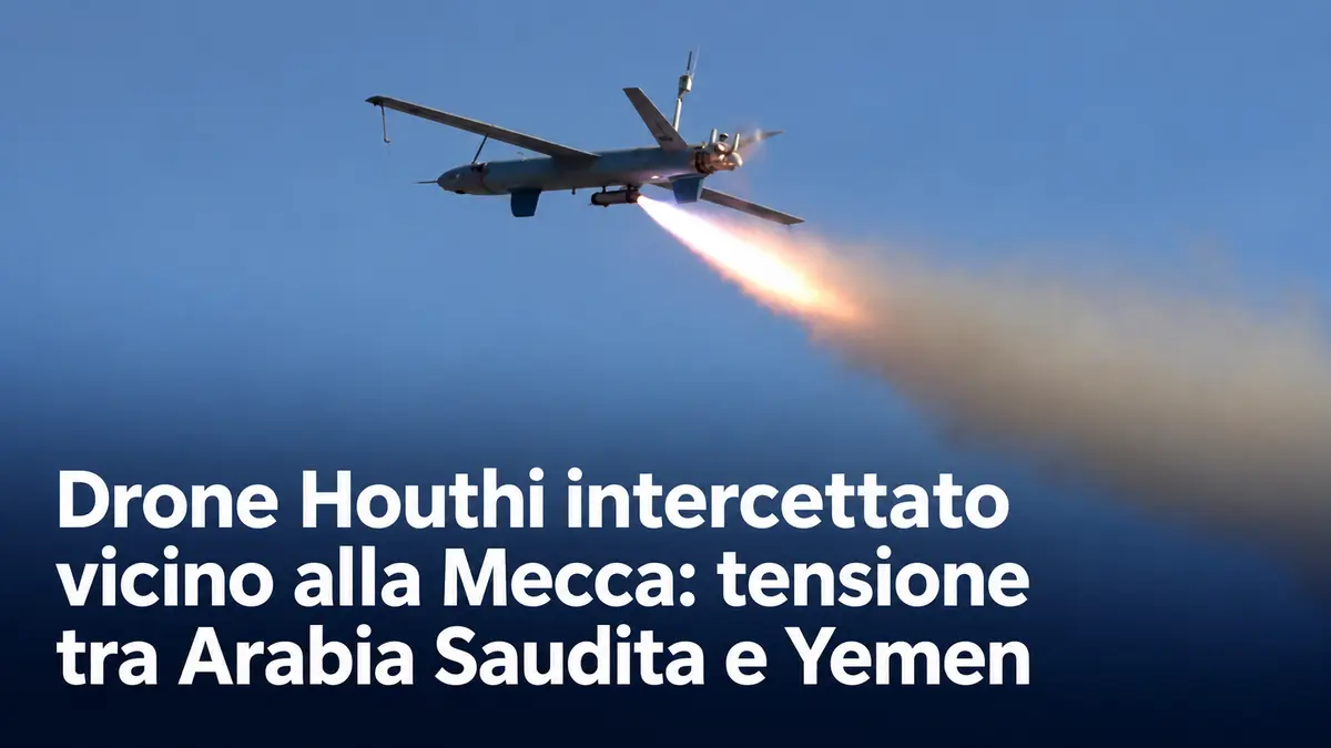 Drone Houthi intercettato vicino alla Mecca: tensione tra Arabia Saudita e Yemen