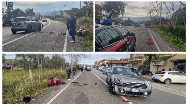 Incidente sulla SS106 a Roccelletta di Borgia: frontale tra auto e moto, feriti lievi