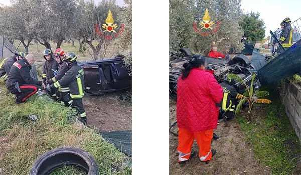 Incidente stradale a Borgia: un morto e due feriti, intervento dei Vvf