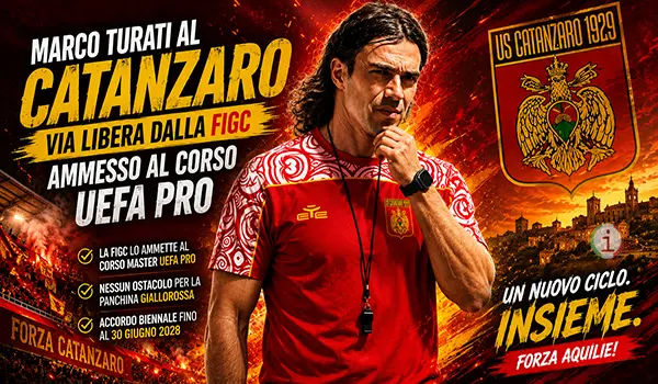 Catanzaro, nessun ostacolo per Turati: la FIGC lo ammette al corso UEFA Pro