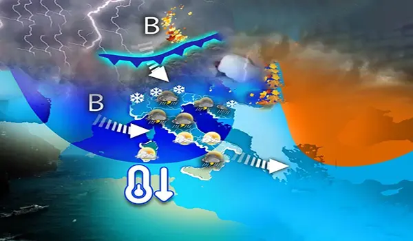 Previsioni meteo: maltempo intenso con temporali, venti forti e neve inusuale sulle Alpi