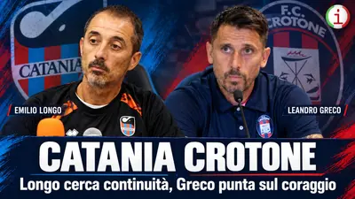Catania Crotone, Longo cerca continuità e Greco punta sul coraggio al Massimino. Video