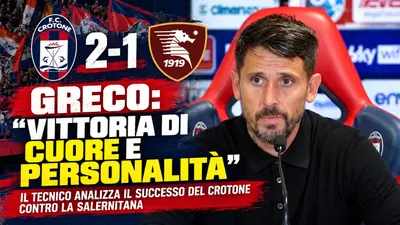 Crotone-Salernitana 2-1, Greco: «Vittoria di cuore e personalità, ora continuiamo a crescere» Video
