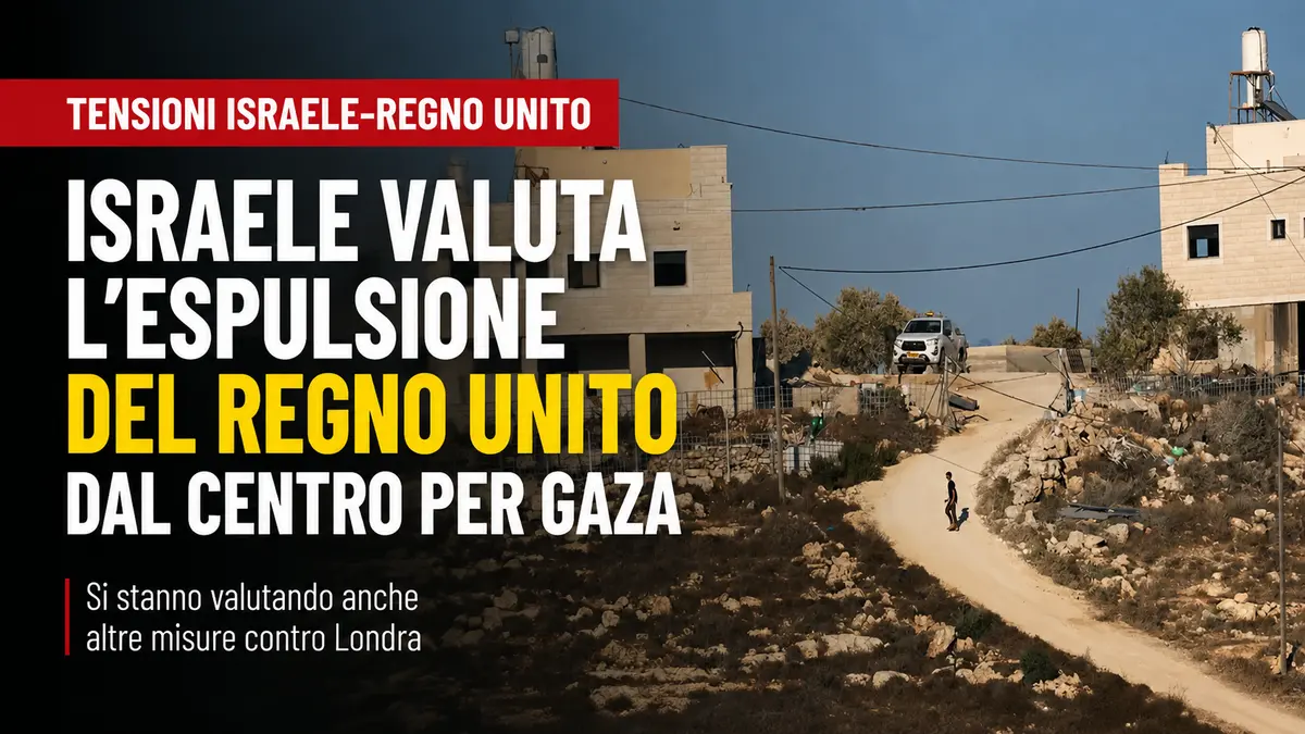 Israele Regno Unito tensione su Gaza e Cisgiordania Londra rischia l’esclusione dal centro di coordinamento