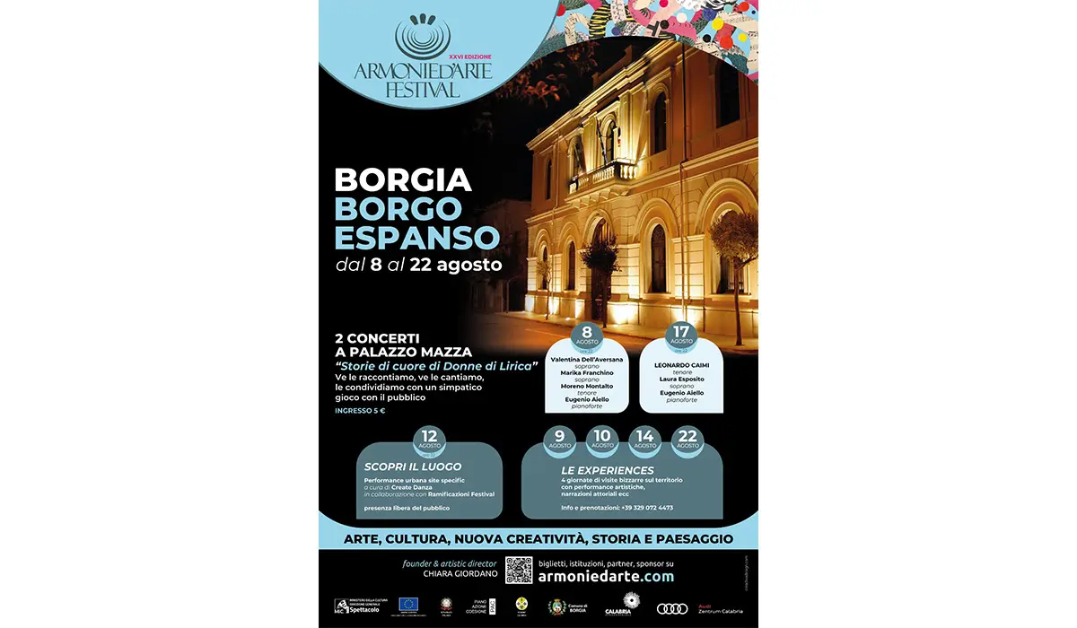 BORGIA BORGO ESPANSO: Le donne dell’opera raccontate attraverso voce e musica: a Borgia due serate di lirica a Palazzo Mazza scelte da Chiara Giordano. 