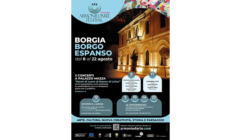 BORGIA BORGO ESPANSO: Le donne dell’opera raccontate attraverso voce e musica: a Borgia due serate di lirica a Palazzo Mazza scelte da Chiara Giordano. 